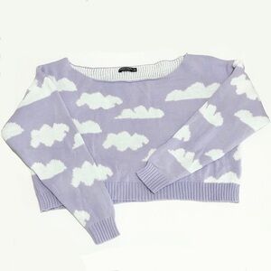 Nasty Gal Cloud Knitted Sweater Pastel Purple Cropped Oversized Size Medium